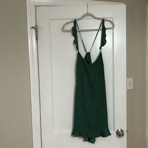 A&F green & white polka dot dress